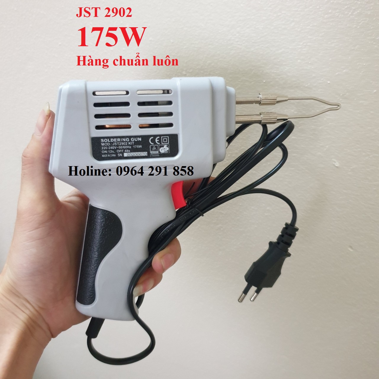 Mỏ hàn xung Joust Max 175W JST2902 hàn thiếc và chì tặng thêm một mũi hàn dự phòng