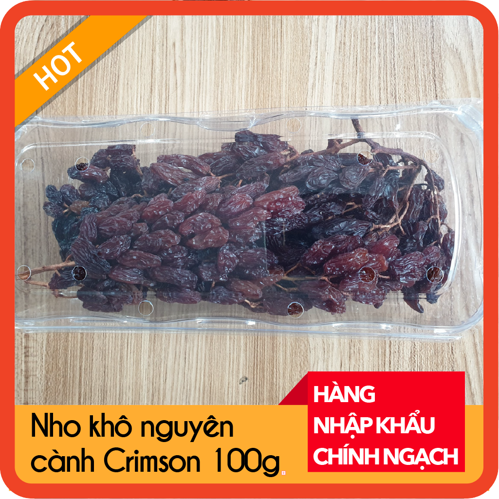 [HCM]Nho khô nguyên cành Crimson Úc 100g Thương hiệu Sơn Lâm Nutrifood - Thực phẩm dinh dưỡng cho cả nhà