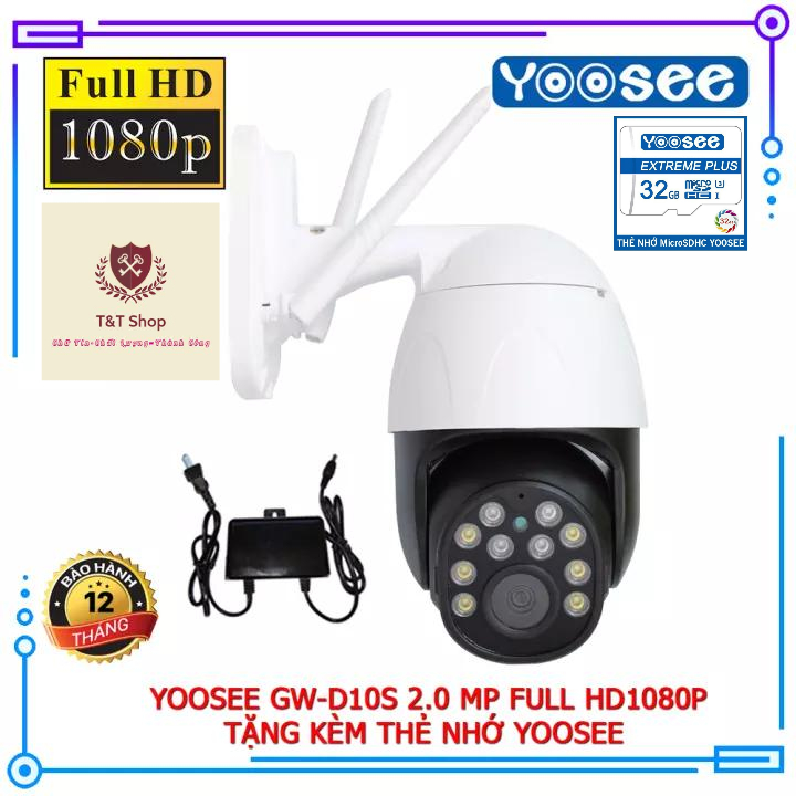 Tặng thẻ nhớ yoosee chính hãng 32g.camera ip wifi yoosee ngoài trời 10 led phiên bản mới nhất 2.0 mp full hd1080p - ban đêm có màu