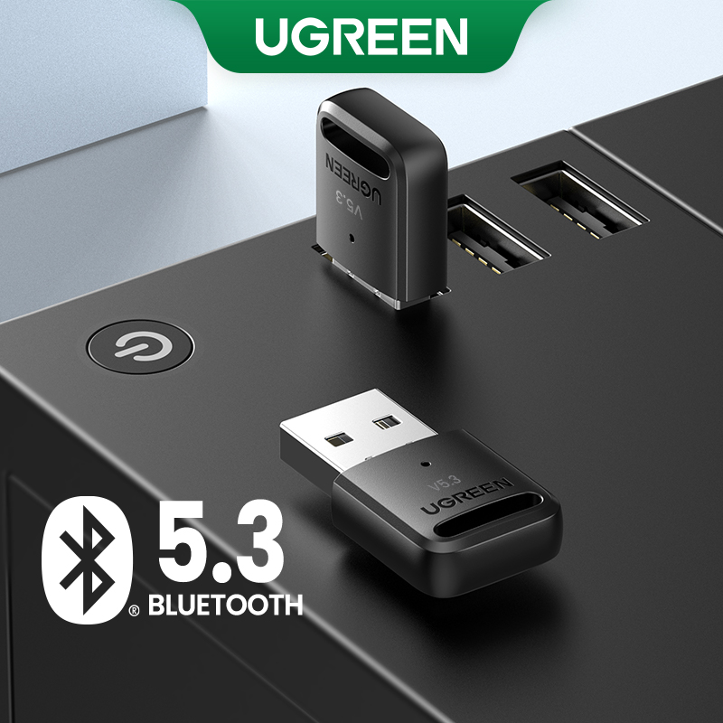 Ugreen bluetooth 5.3 adapter pc usb bluetooth 5.0 receiver dongle for mouse keyboard printer speaker support windows 11/10/8.1