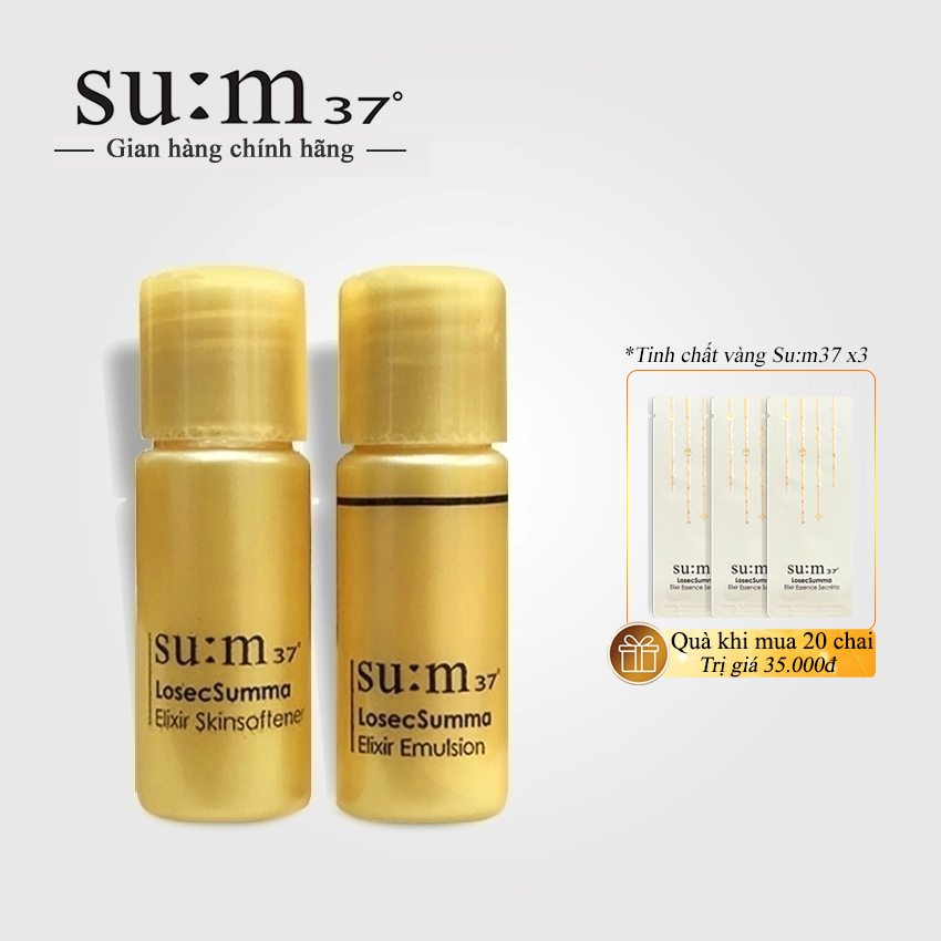 Nước hoa hồng và sữa dưỡng tái tạo da Su:m 37° LosecSumma Elixir 5mlx10