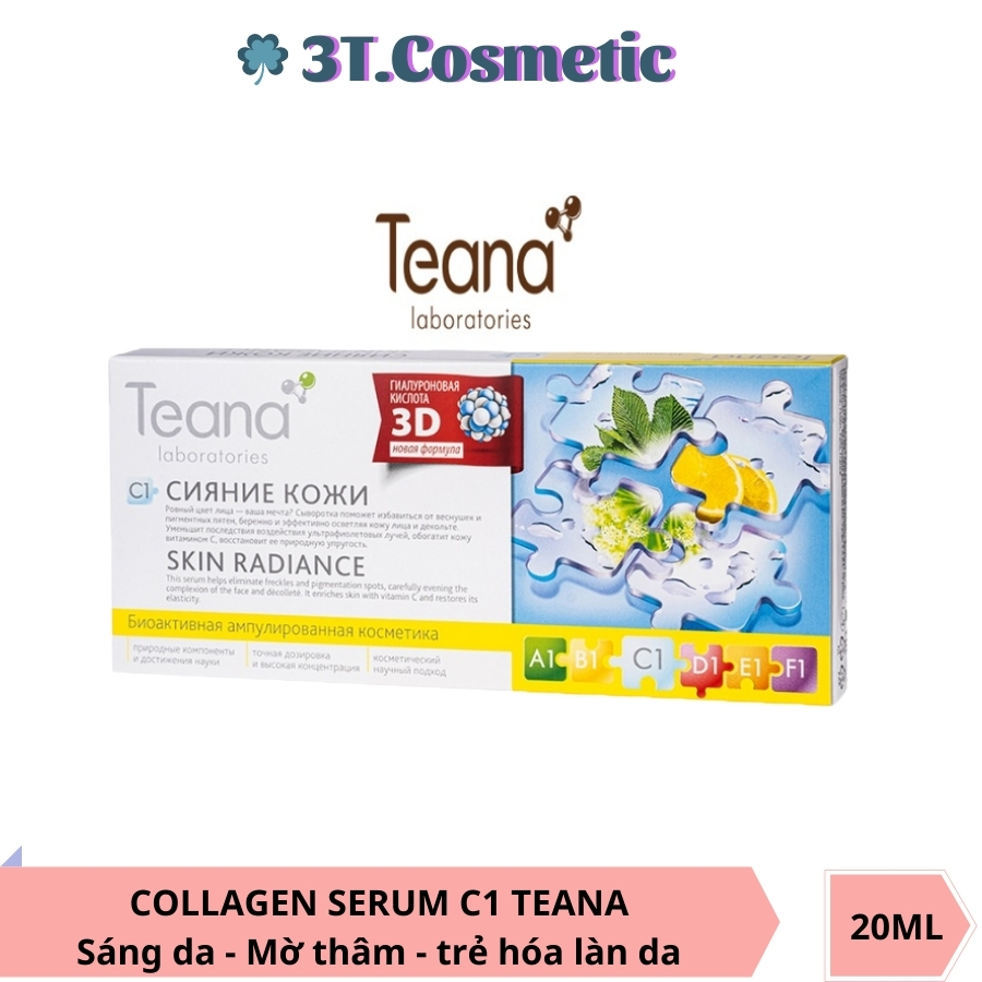 Serum Teana C1, Collagen dưỡng da trắng hồng, căng bóng, mờ thâm, nám, tàn nhang