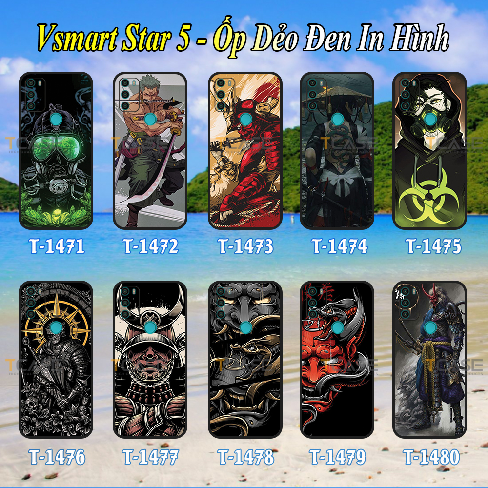 Ốp lưng Vsmart Star 5 - Ốp dẻo đen in hình Samurai X