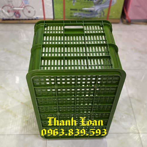 Sóng hở 3T9 màu xanh lục KT 610 x 420 x 390 mm đựng trái cây, dụng cụ, thủy hải sản