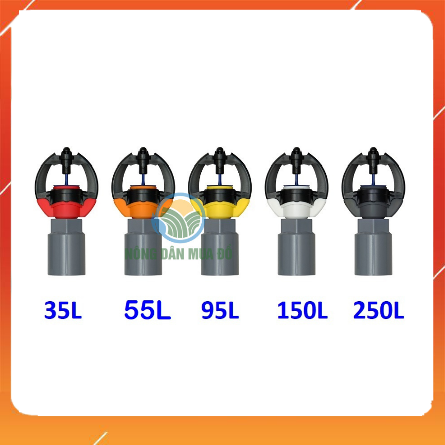 10 Béc Phun Tưới Cây Tưới Rau SD9000 Phun Xa Phủ Đều Tặng Kèm Đầu Nối Ren Trong 17-21MM