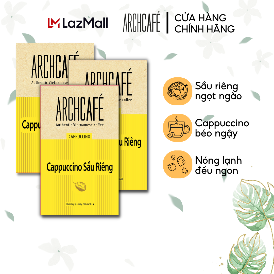 Combo 3 Cà phê Cappuccino Sầu Riêng - Cafe hoà tan Archcafé