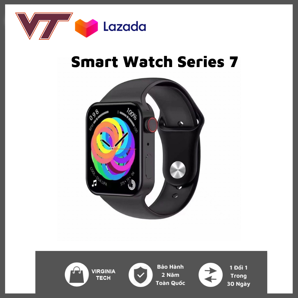 [HOT - Bản L0G0 TÁ0] Đồng Hồ Thông Minh Smart Watch Series 7 Năm 2021. Màn To, Viền Siêu Mỏng, Sang Trọng. Nghe Gọi Trực Tiếp, Đọc Tin Nhắn , Đo Nhịp Tim, Nồng Độ Oxi, Huyết Áp, Calo, Bước Nhảy, Chống Nước. Hàng Xách Tay Full Box