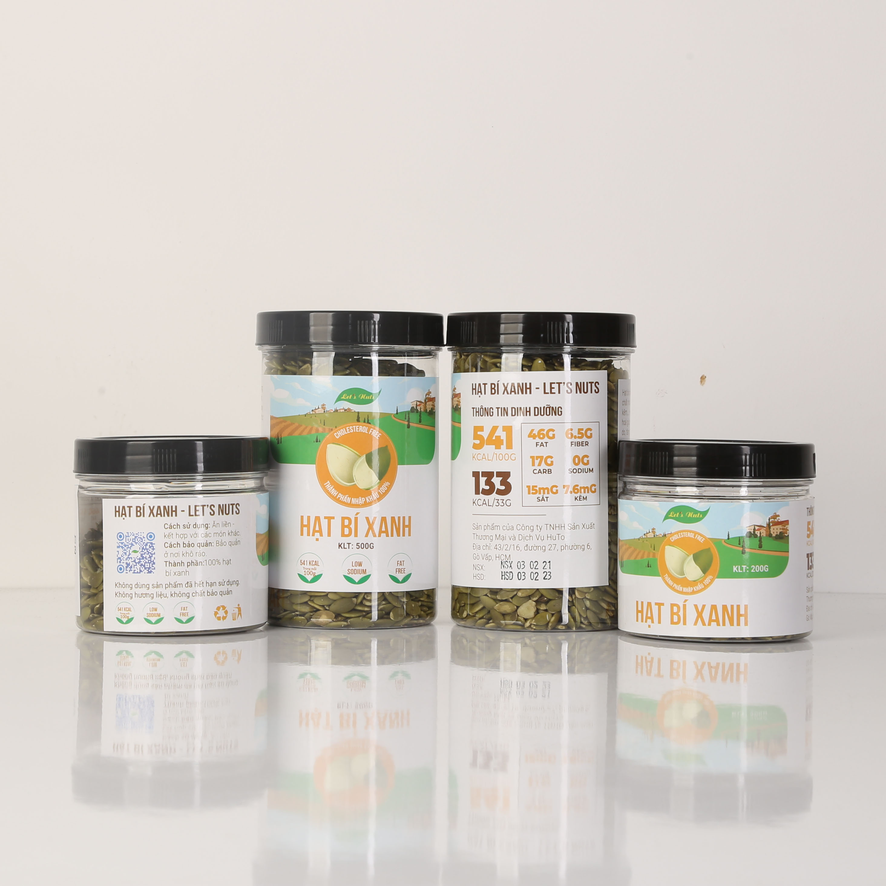 Hạt bí xanh tự nhiên Let's Nuts hộp 200g hạt to đầy nhiều dinh dưỡng dùng trong nguyên liệu chế biến nấu chè làm bánh
