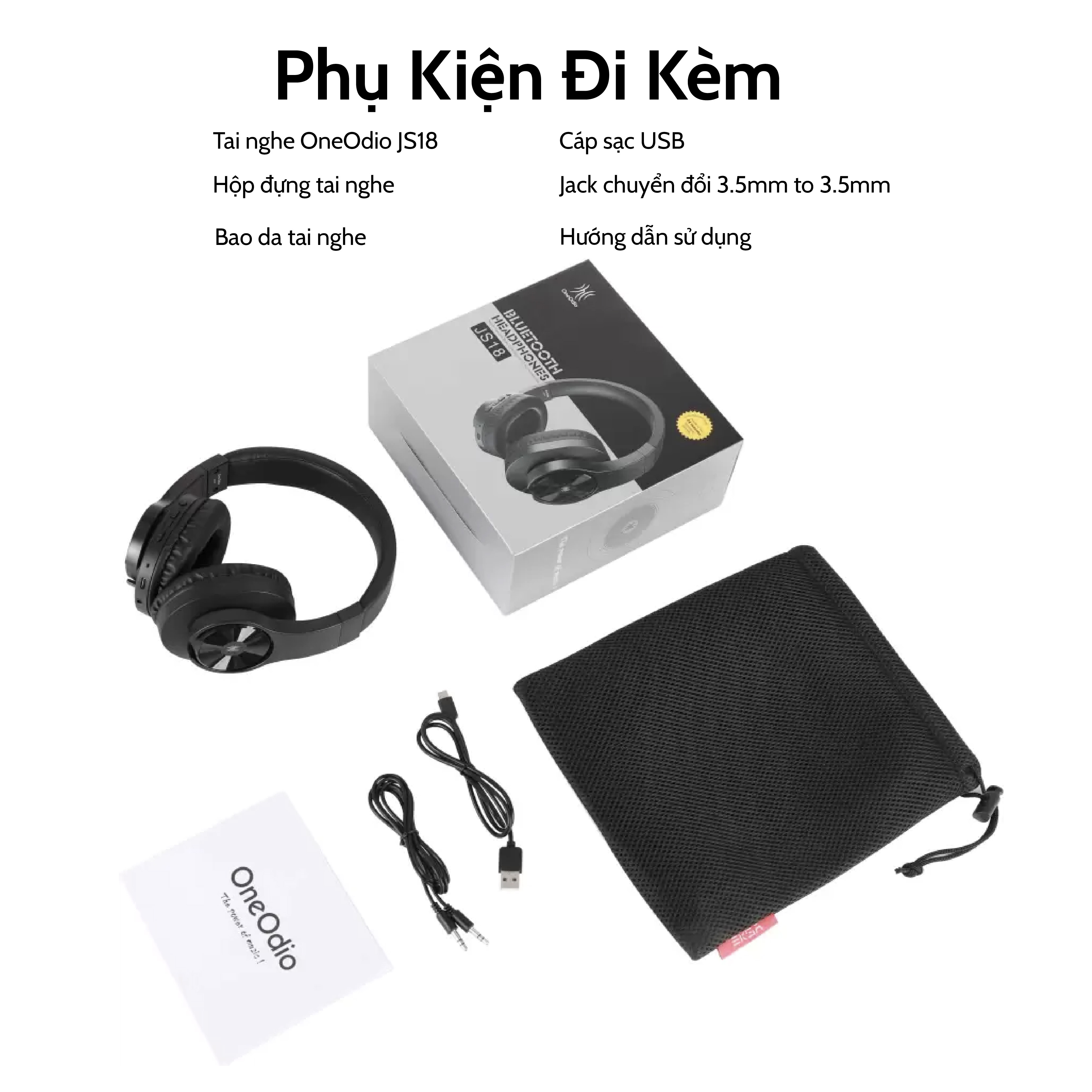 Tai Nghe Bluetooth Headphone OneOdio JS18 Chính Hãng