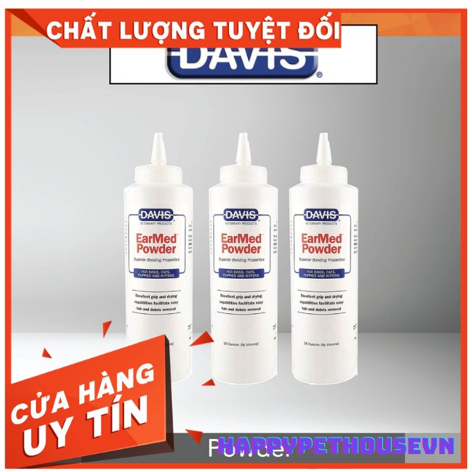 Bột nhổ lông tai cho thú cưng chó mèo Davis EarMed Power 450gr
