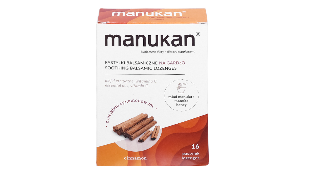 Viên ngậm Manukan Cinnamon hỗ trợ giảm ho, bổ phổi hộp 16 viên