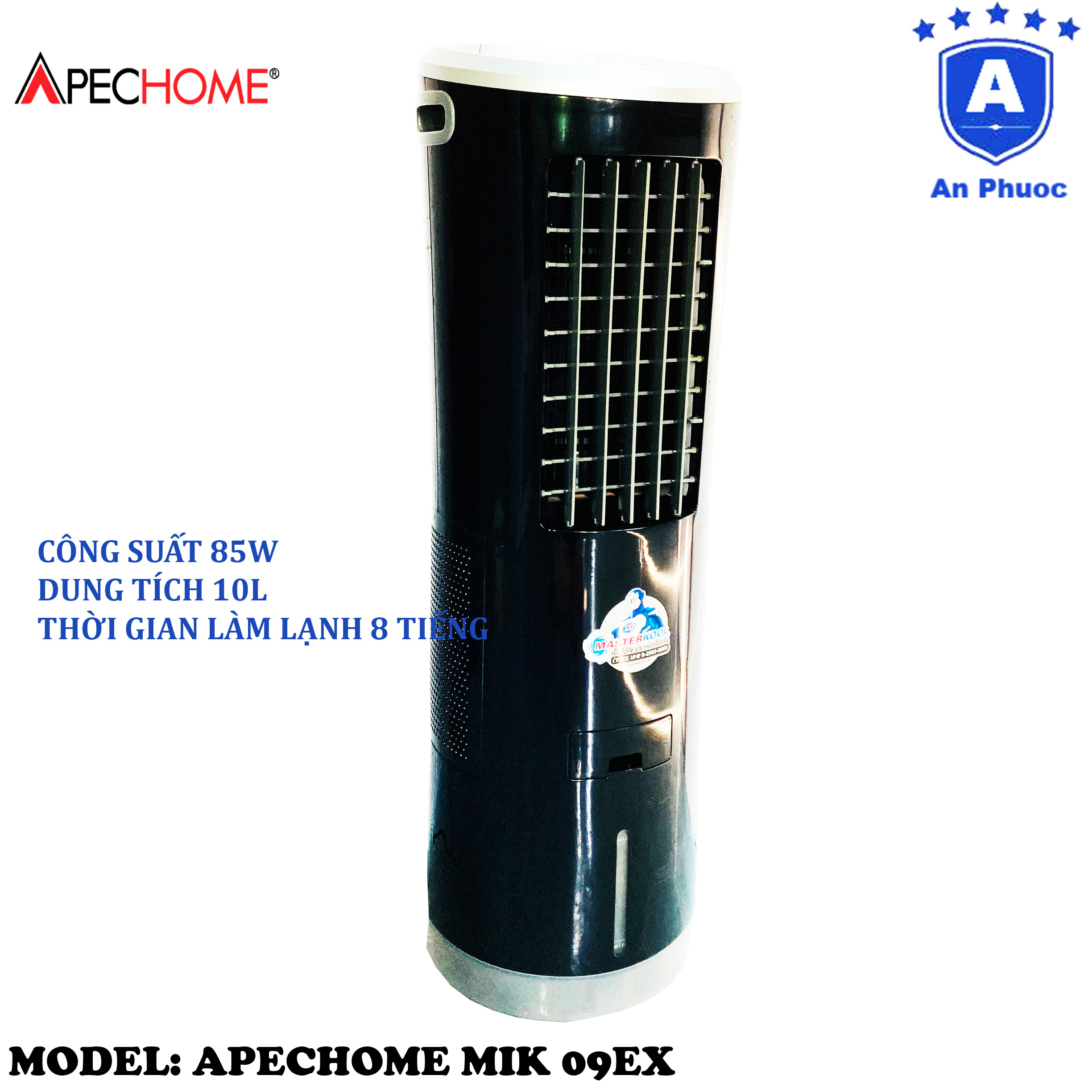 Quạt tháp hơi nước làm lạnh không khí APECHOME MIK-09EX | Công suất 85W | Có remote điều khiển | Bảo Hành Chính Hãng 1 Năm