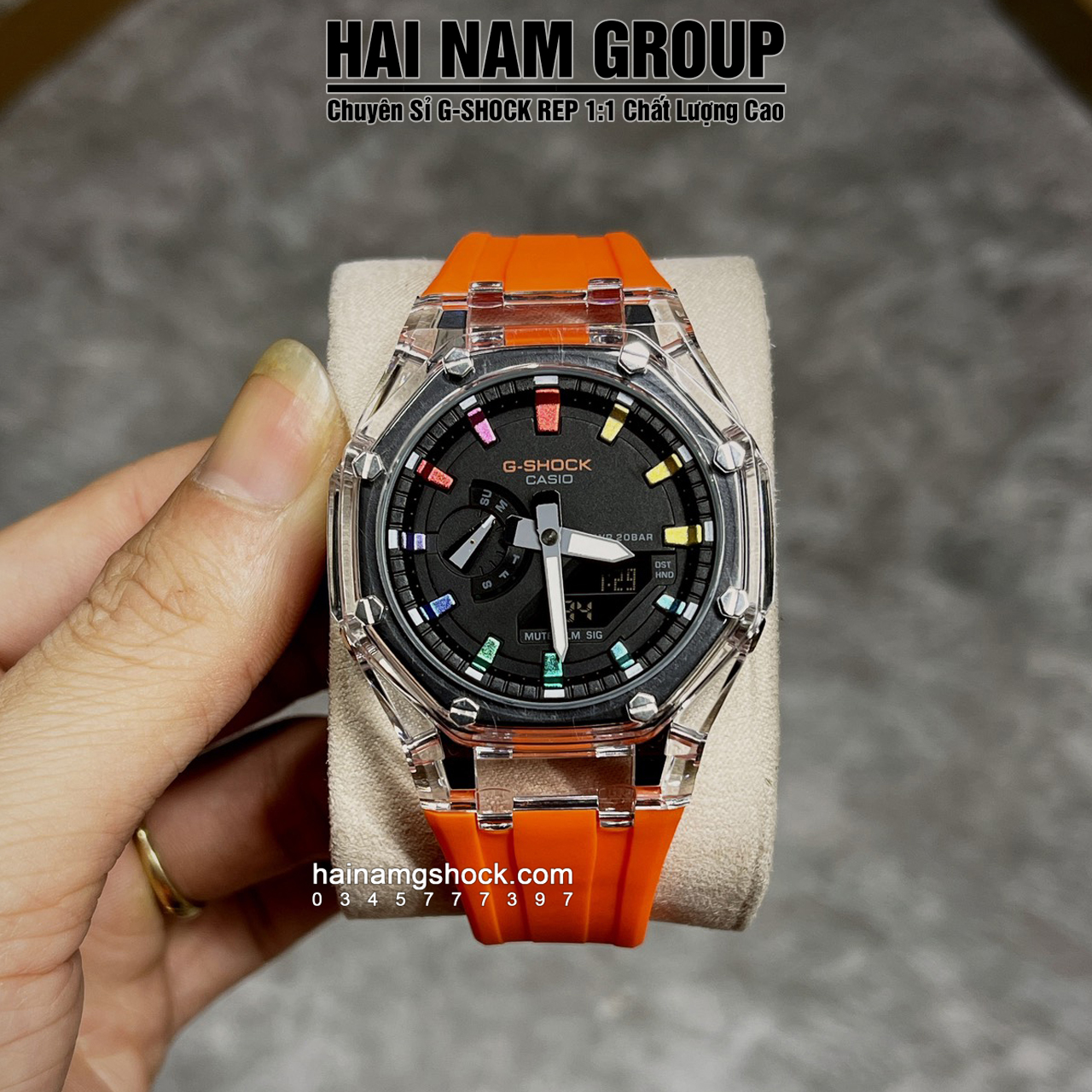 Đồng hồ nam G-SHOCK GA-2100-1A Rainbow Face Orange Camouflage | GA 2100 Rainbow Custom Gen 3 | GA 2100 Rainbow Orange