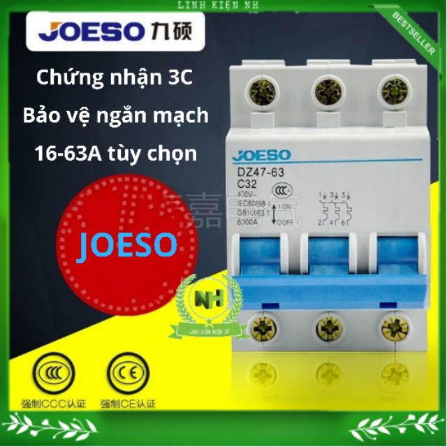 Aptomat 3pha 3tep hộ gia đình dz47-63