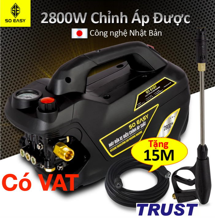 Máy rửa xe gia đình máy rửa xe công suất mạnh 2800W có thể chỉnh áp máy rửa xe mini máy rửa xe áp lực cao C0004