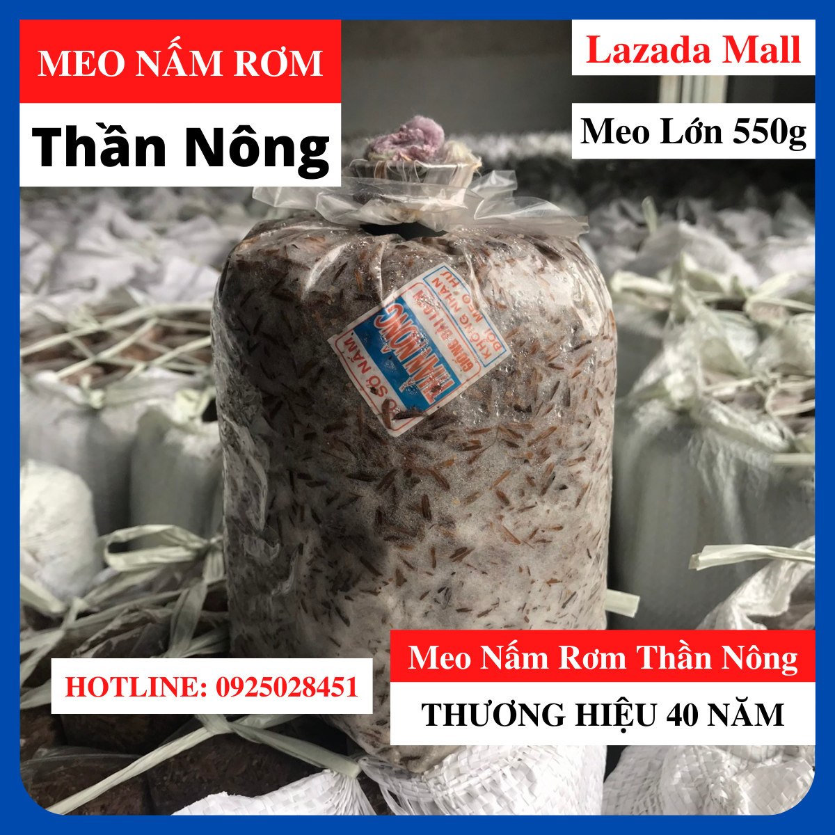 Combo 8 Meo Nấm Rơm Thần Nông (550g) - Tặng SÁCH Kỹ Thuật Trồng Nấm Rơm Trong Nhà