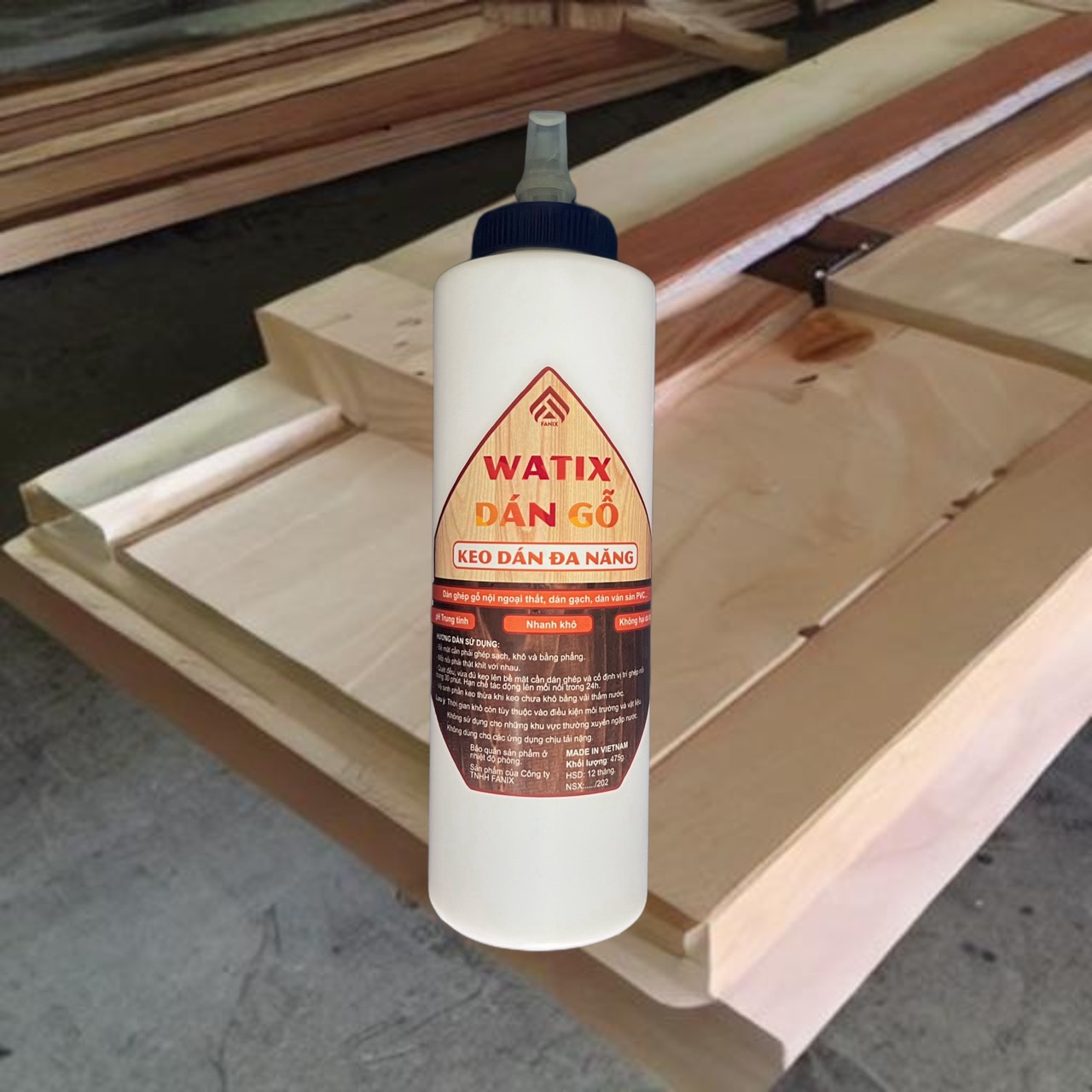 Keo gỗ, keo dán gỗ, kháng nước, trong suốt khi khô - Keo dán đa năng, dán ván sàn PVC, chống thấm cổ ống - Watix dán gỗ
