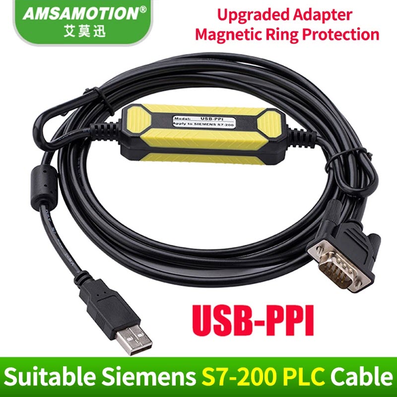 AMSAMOTION Cáp lập trình PLC USB-PPI Siemens S7