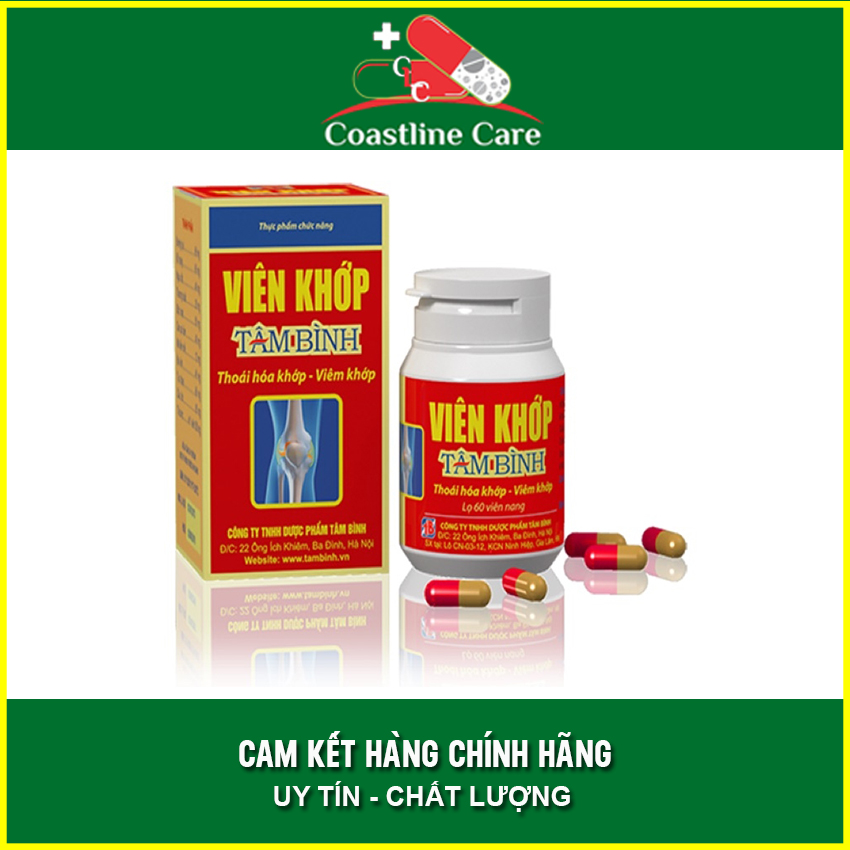 [HCM][Lấy mã giảm thêm 30%]Viên Khớp Tâm Bình Hộp 60 Viên - Giảm Triệu Chứng Thoái Hóa Khớp & Viêm Khớp - Coastlinecare Pharmacy