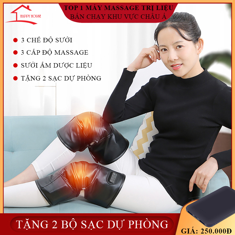 Máy massage đầu gối, đai massage giữ ấm giảm đau khớp gối, phương pháp vật lý trị liệu hiệu quả cho bênh xương khớp, tặng kèm sạc dự phòng, sản phẩm bảo hành chính hãng 2 năm, lỗi đổi mới trong 7 ngày đầu