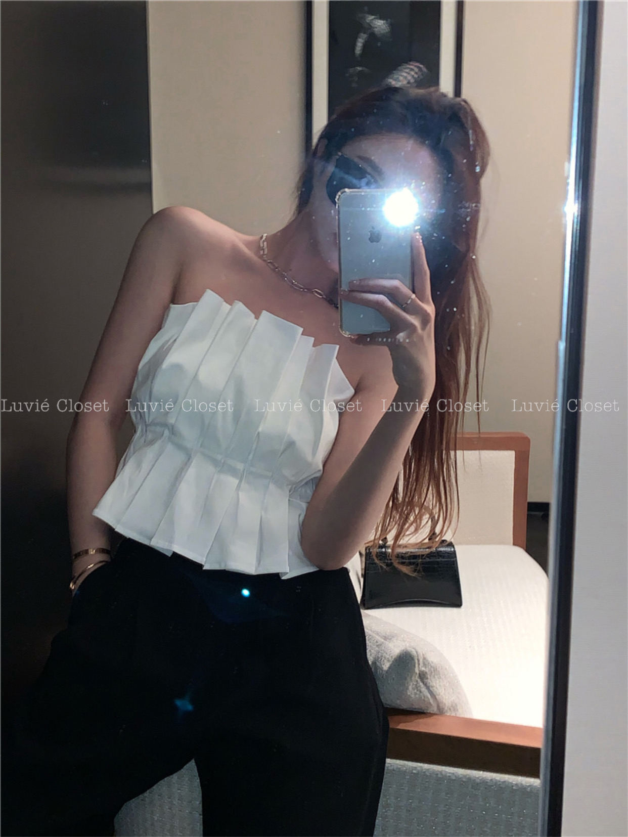 Áo ống bèo nhún, áo ống quây ngực croptop xếp ly dúm eo, áo cúp bèo bo eo phong cách tiểu thư sang chảnh quyến rũ