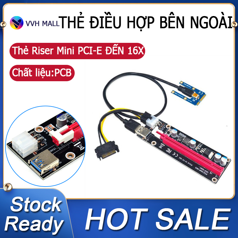 Vvh mall mini pcie to pci express 16x riser for laptop external graphics card exp gdc btc miner mpcie to pci-e slot mining card