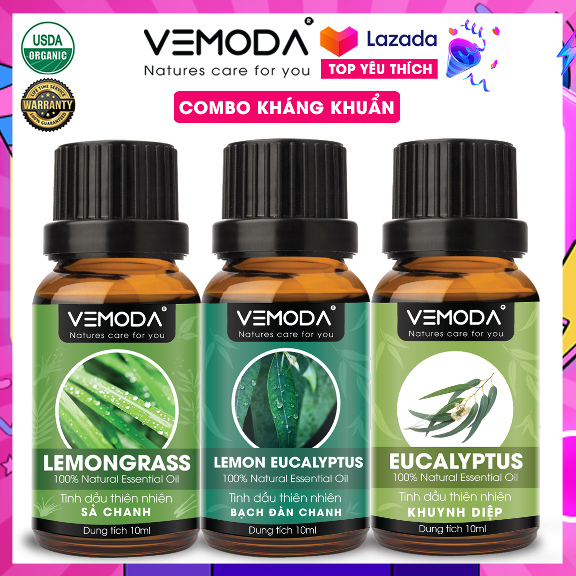Tinh dầu kháng khuẩn. Combo tinh dầu xông phòng, khử mùi, khử khuẩn, thơm phòng an toàn trong mùa dịch. Tinh dầu xông mũi, giải cảm, giữ ấm. Tinh dầu thơm phòng, tủ quần áo, giày dép