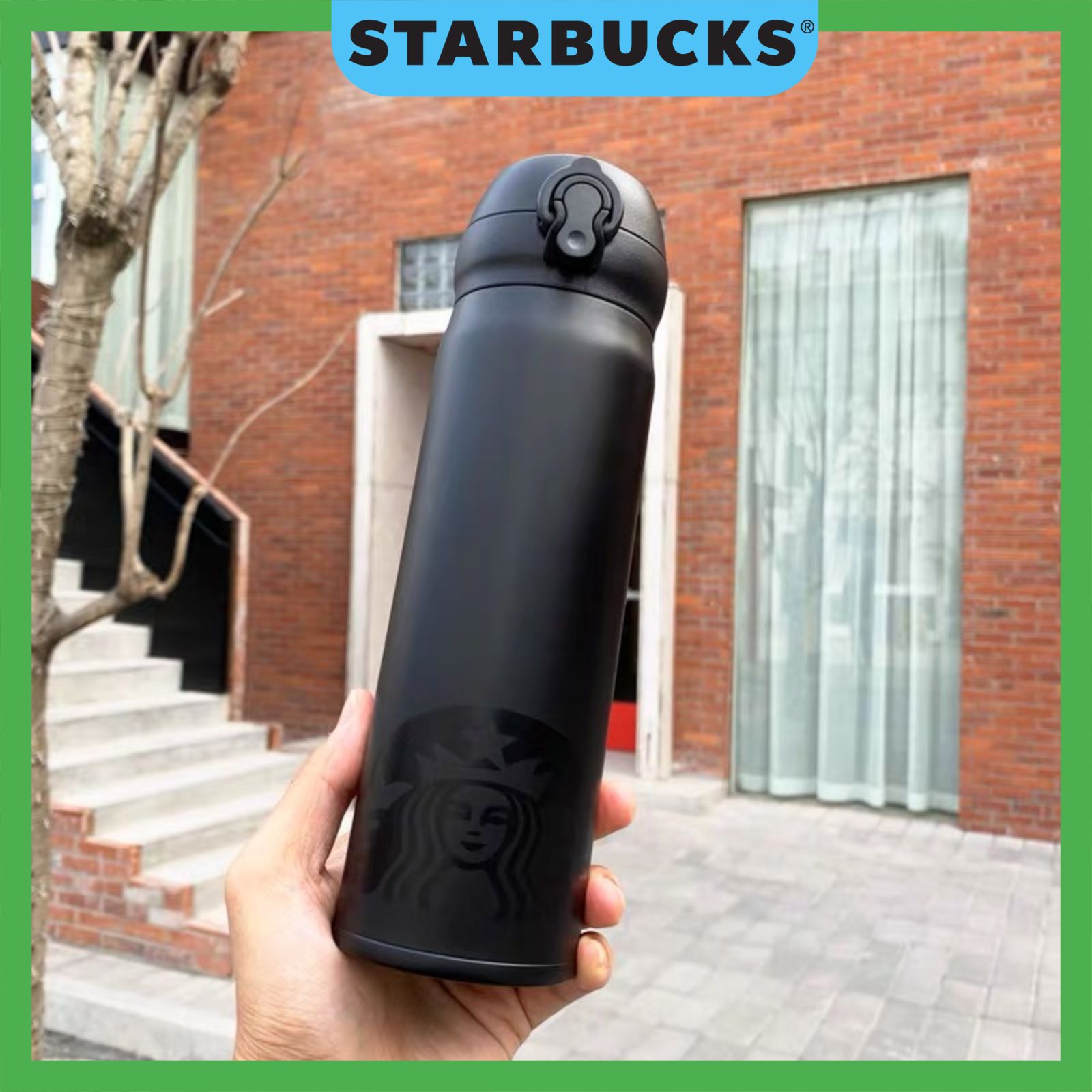 Bình giữ nhiệt Starbucks x Thermos integral đen nhám dung tích 473ml