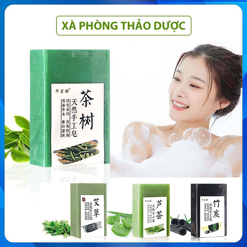 Xà bông thảo dược, xà phòng tắm thảo dược mát da giảm mụn, xà phòng tắm 5 vị