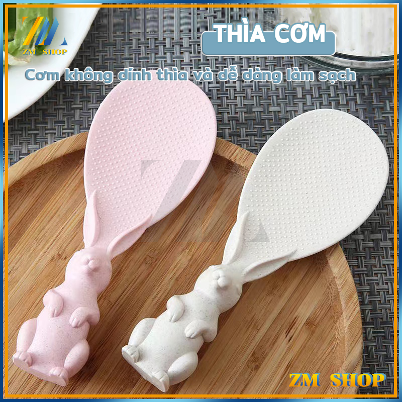 Muỗng Múc Cơm,Muỗng múc cơm chống dính hình chú thỏ đáng yêu,Dính Hình Chú Thỏ Hoạt Hình Dễ Thương Độc Đáo