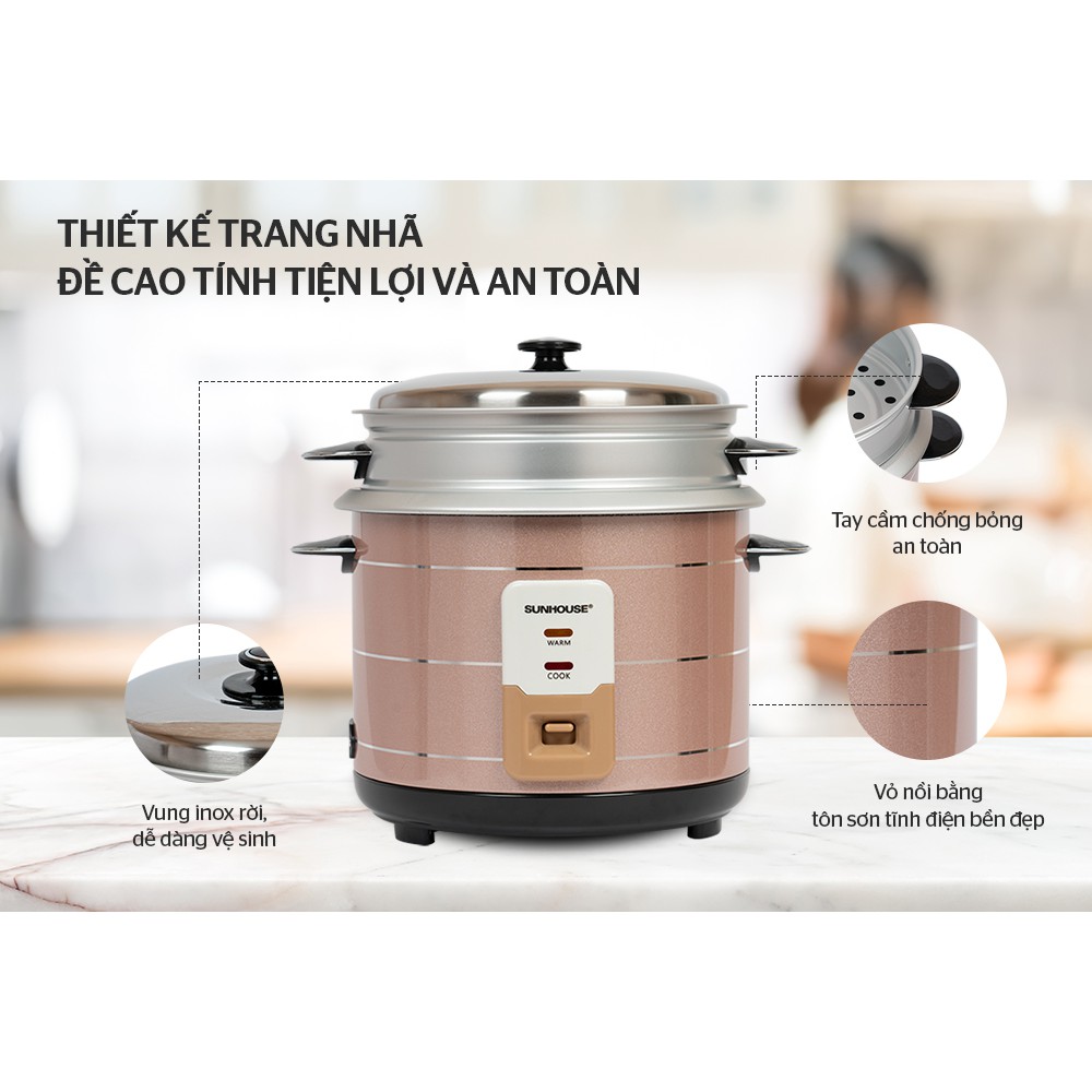 Nồi cơm điện Sunhouse SHD8125 1.8L - hàng trưng bày thanh lý có xước