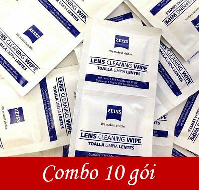 Combo 10 gói giấy ướt lau thấu kính quang học Carl Zeiss Lens Cleaning Wipe