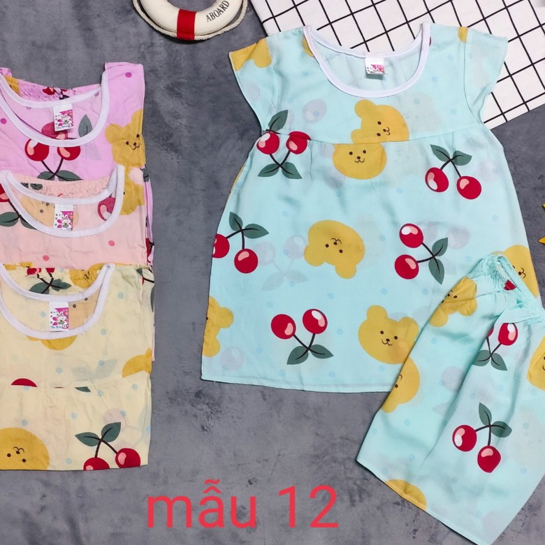 COMBO 3 bộ tole lanh bé gái ngắn giao nhiều màu mẫu khác nhau