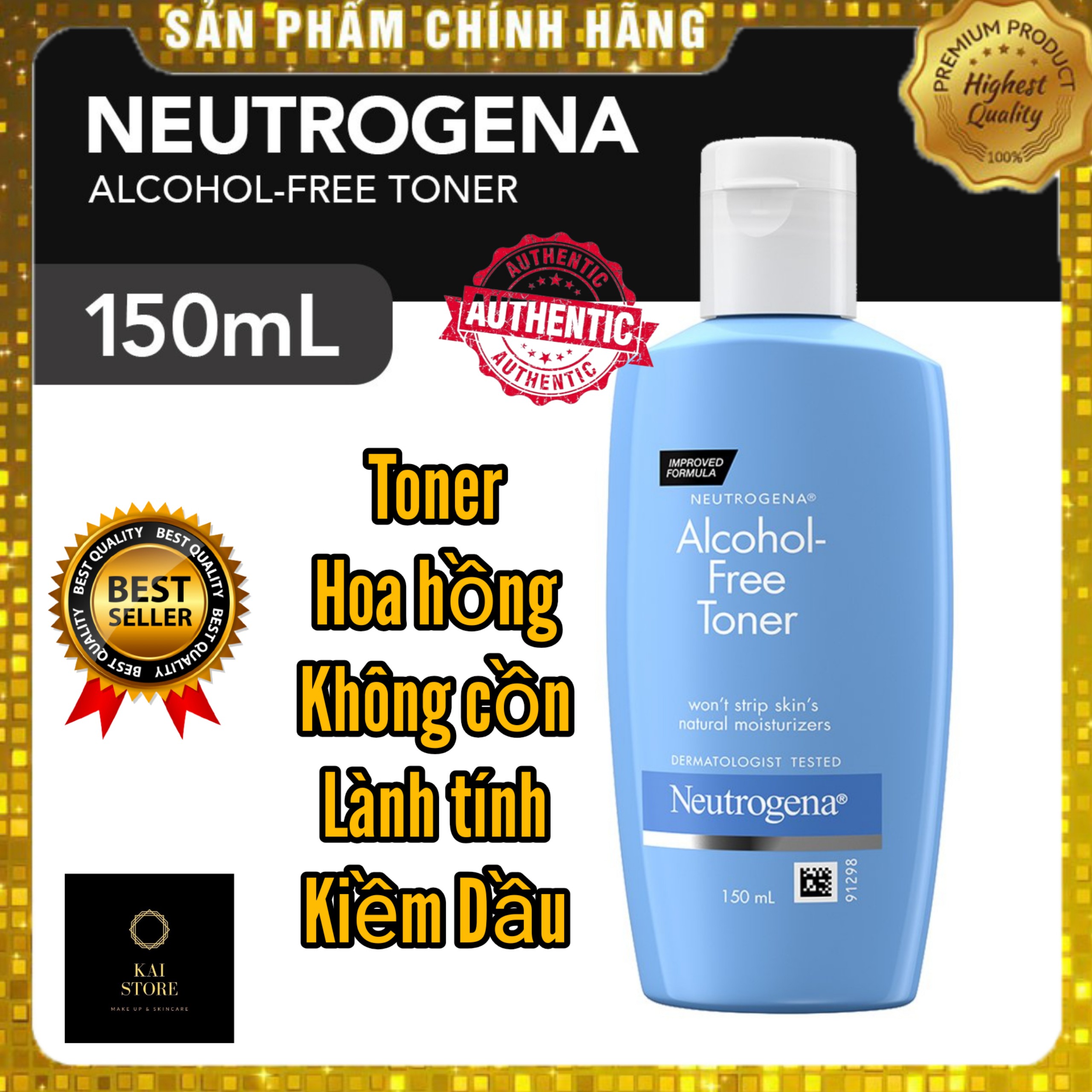 [HCM]NƯỚC HOA HỒNG KHÔNG CHỨA CỒN Neutrogena Alcohol Free Toner - 150ml