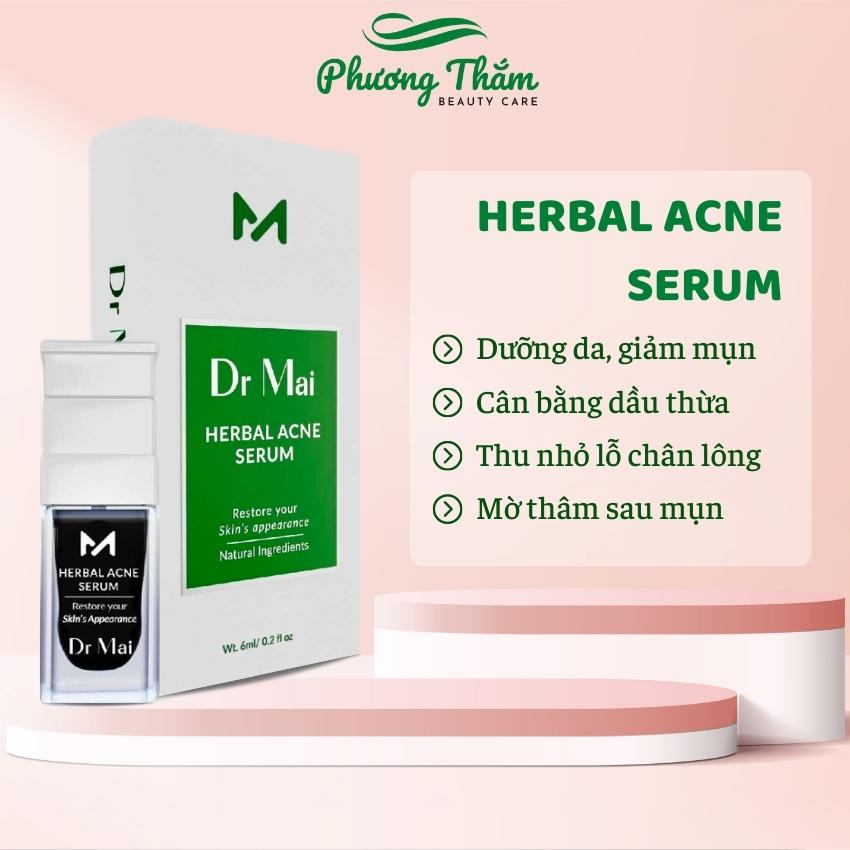 Serum Dr Mai Herbal Acne Nguyên Chất 6ml dành cho da nhiều mụn, chiết xuất thiên nhiên, giúp thải độc, trắng da, giảm tiết bã nhờn, cho làn da trở nên sáng hơn, sạch mụn, giảm nhờn, mờ thâm hiệu quả - Phương Thắm Beauty