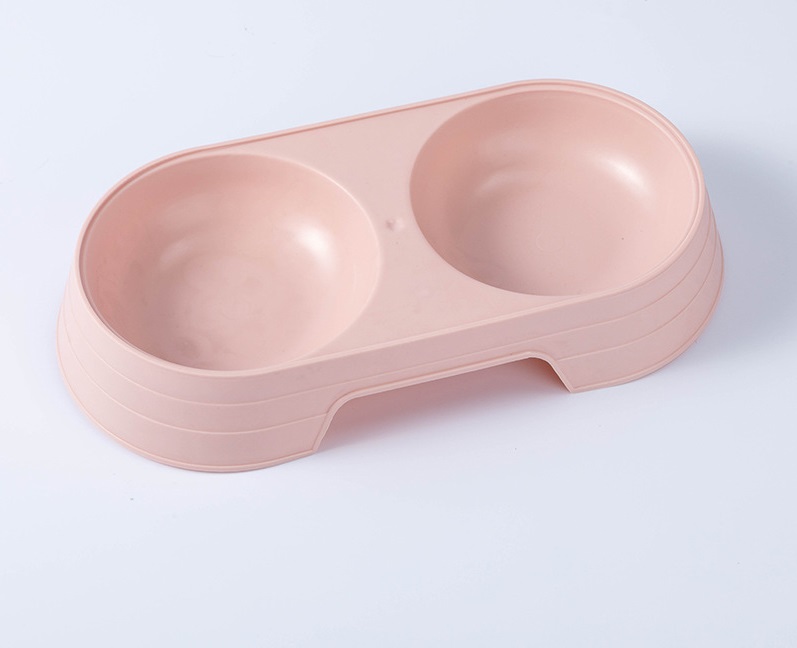 Bát ăn đôi cho thú cưng, bát ăn uống chó mèo 25x12x3.7cm