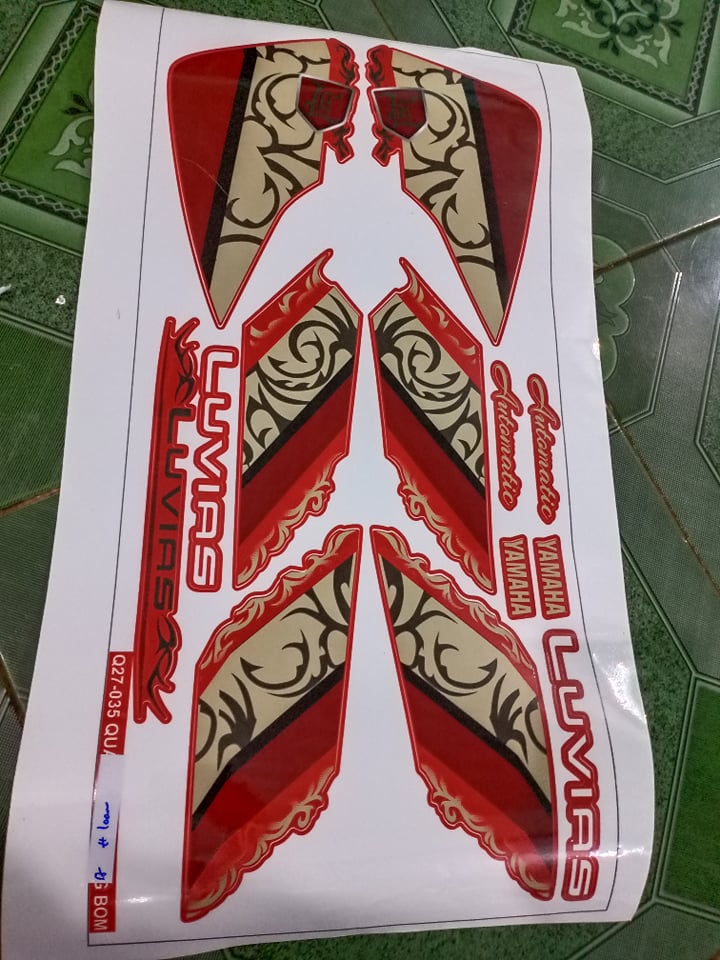 Tem rời luvias hoa văn đỏ
