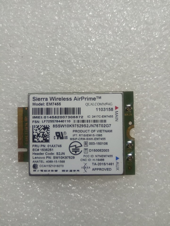 [HCM]Card WWAN 4G Lenovo ThinkPad EM7455 4G LTE dùng cho laptop Lenovo Core i thế hệ 6 - 7 cam kết sản phẩm đúng mô tả chất lượng đảm bảo