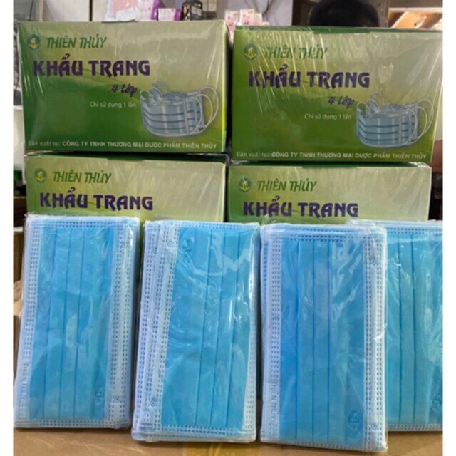 [ HÀNG CHÍNH HÃNG] Khẩu trang 4 lớp THIÊN THUỶ ( 1 hộp/50 cái)