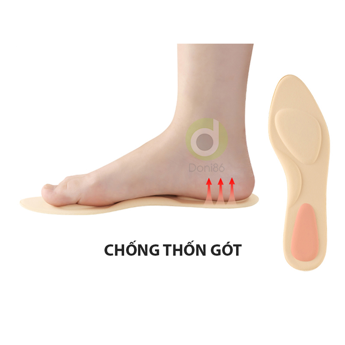 [HCM]Lót giày cao gót mũi nhọn 3 tác dụng chống thốn gót giảm mỏi gang bàn chân và đệm êm lòng bán chân trước - doni86 - DOPK65