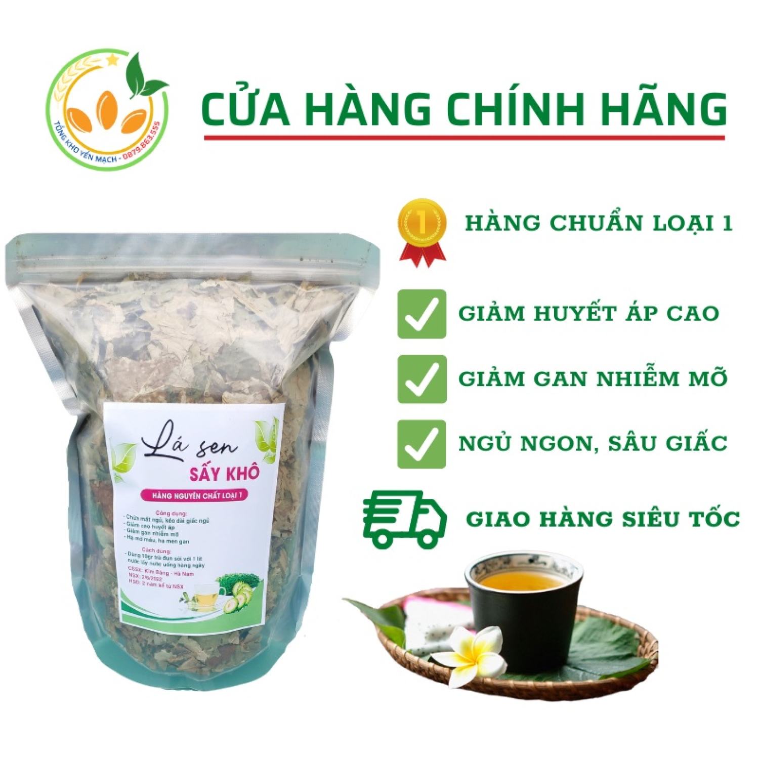 Trà lá sen khô, trà thảo mộc giảm cân ngủ ngon hạ mỡ máu hiệu quả