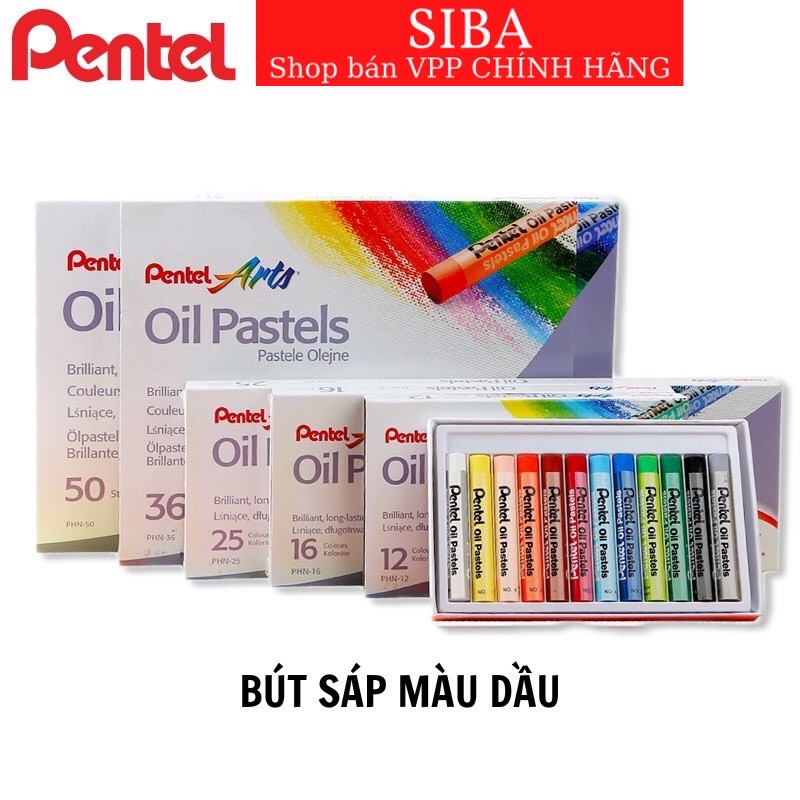  Bút sáp màu Pentel Oil Pastel bộ màu sáp dầu Pentel Arts 12  16  25  36  50 màu 