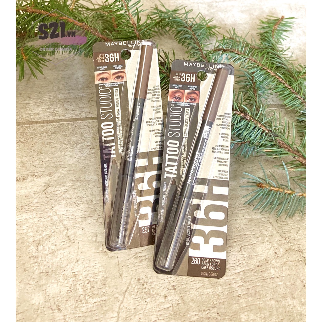 Chì Kẻ Mày Maybelline Tattoo Studio Brow Pigment Pencil 0.73g