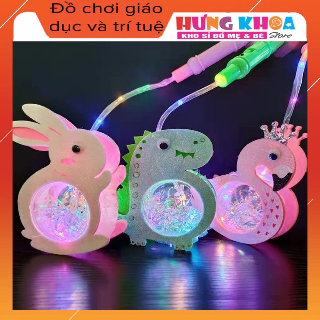 Lồng đèn trung thu hình thỏ, thiên nga, khủng long phát sáng cho bé