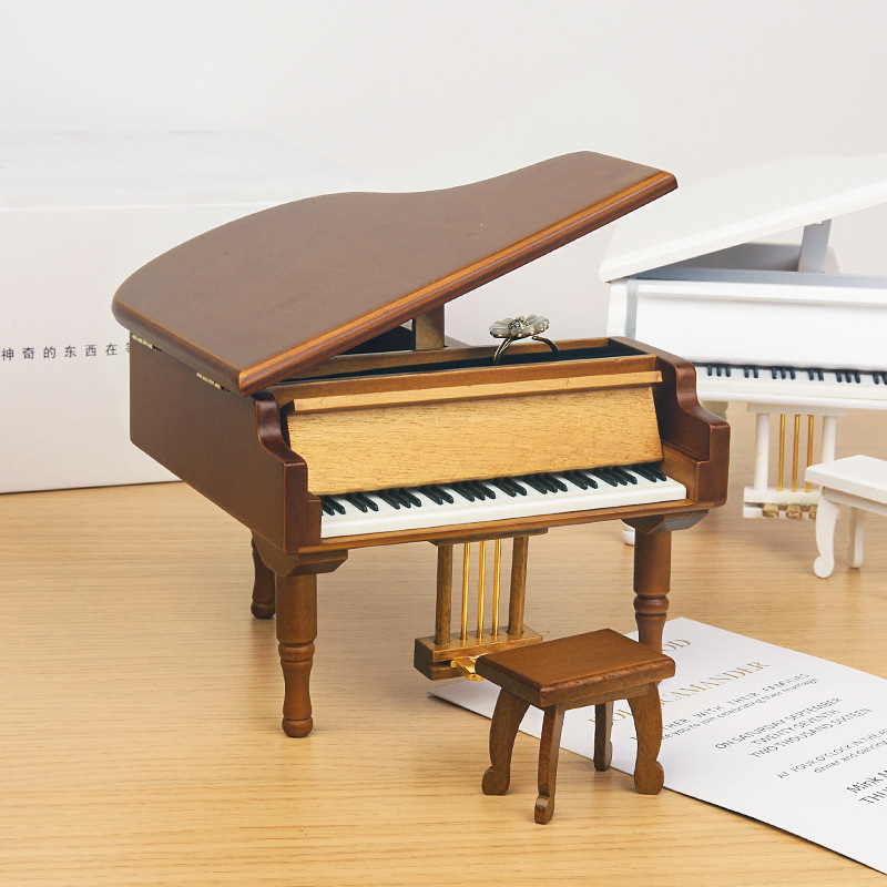 HỘP NHẠC GỖ ĐÀN PIANO LÊN DÂY CÓT CỐT NHẠC VÀNG TỐT (GRAND PIANO MUSIC BOX) QUÀ TẶNG, SINH NHẬT, TRAO ĐỔI QUÀ