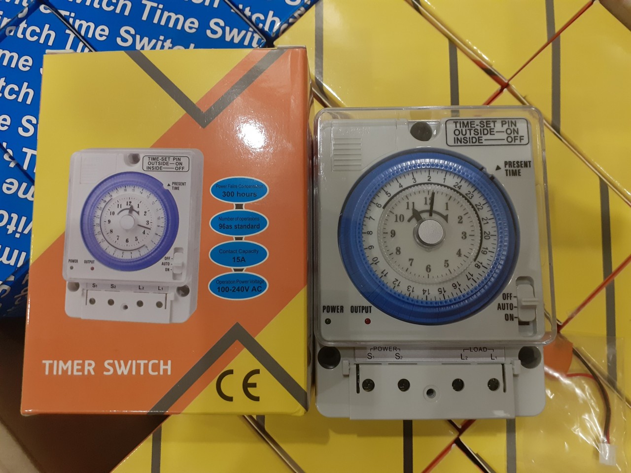 đồng hồ, thiết bị hẹn giờ cơ công suất lớn 15A Timer 24H Camsco TB35-N