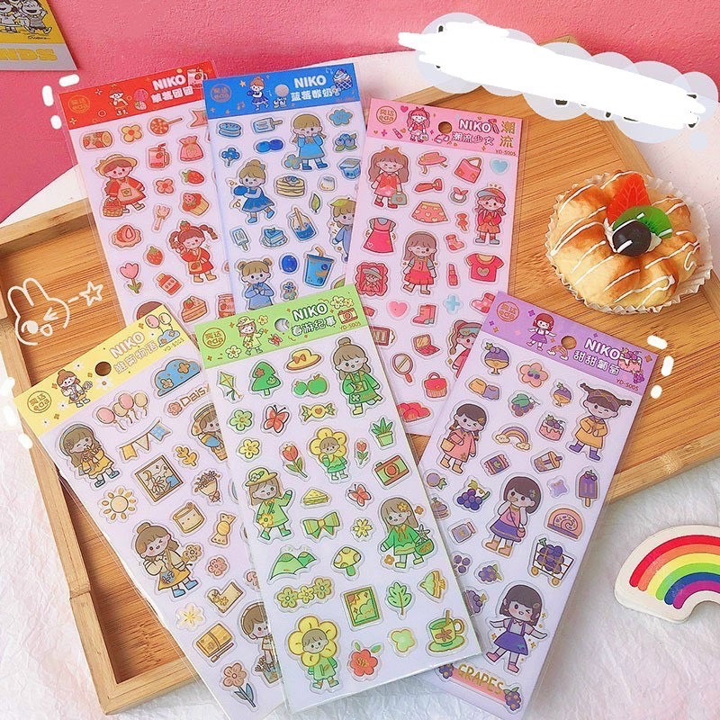 Sticker nổi trang trí bé gái
