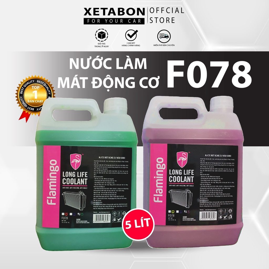 Nước Làm Mát Động Cơ Flamingo Ô Tô Màu Đỏ Và Xanh dung tích 500ml và 5 lít