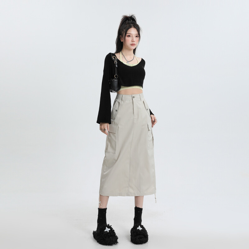 Duohanzi denim đuôi cá váy của phụ nữ mùa hè cao eo thiết kế cảm giác gói hông một skirt418tt ngắn