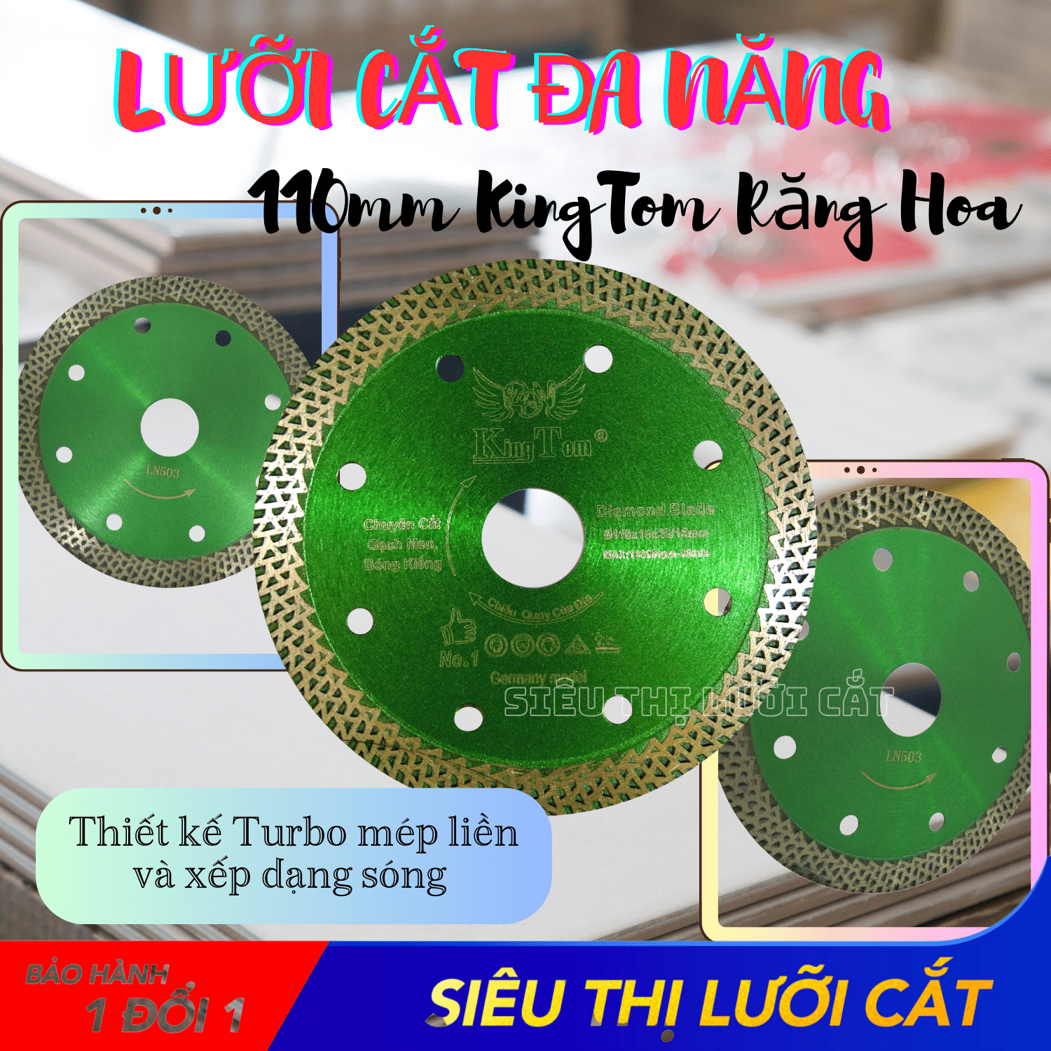Lưỡi Cắt Đa Năng 110mm KingTom Răng Hoa - Chuyên Gạch Men, Bóng Kiếng